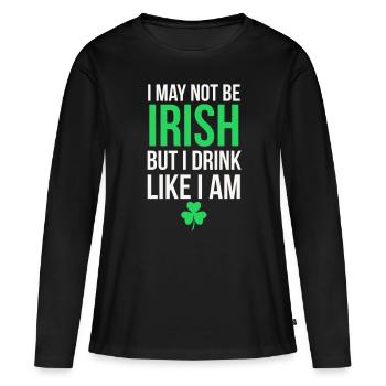 Irlandais, Irlandais, Irlandais, Irlande, Irlande, Irlande, Irlande - T-shirt manches longues Premium bio Femme - noir - Devant - Julia (174cm)