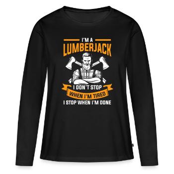 Bûcheron bûcheron bûcheron - T-shirt manches longues Premium bio Femme - noir - Devant - Julia (174cm)