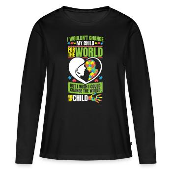 Autismus Bewusstsein - Frauen Premium Bio Langarmshirt - Schwarz - Vorne - Julia (174cm)