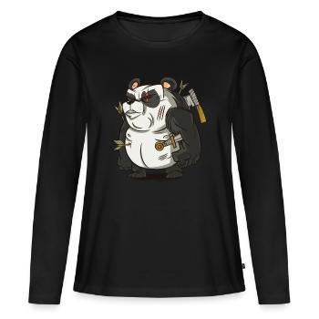 Warrior Panda combattant combattant - T-shirt manches longues Premium bio Femme - noir - Devant - Julia (174cm)
