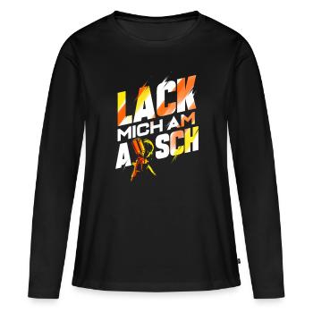 Lack mich am Arsch - Lackierer Autolackierer - Frauen Premium Bio Langarmshirt - Schwarz - Vorne - Julia (174cm)
