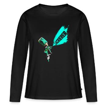 Pistolet de peinture de peinture - Cadeau de peinture de voiture - T-shirt manches longues Premium bio Femme - noir - Devant - Julia (174cm)