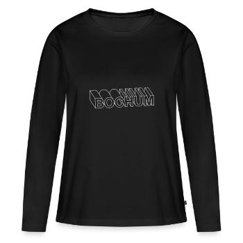Bochum - Frauen Premium Bio Langarmshirt - Schwarz - Vorne - Julia (174cm)
