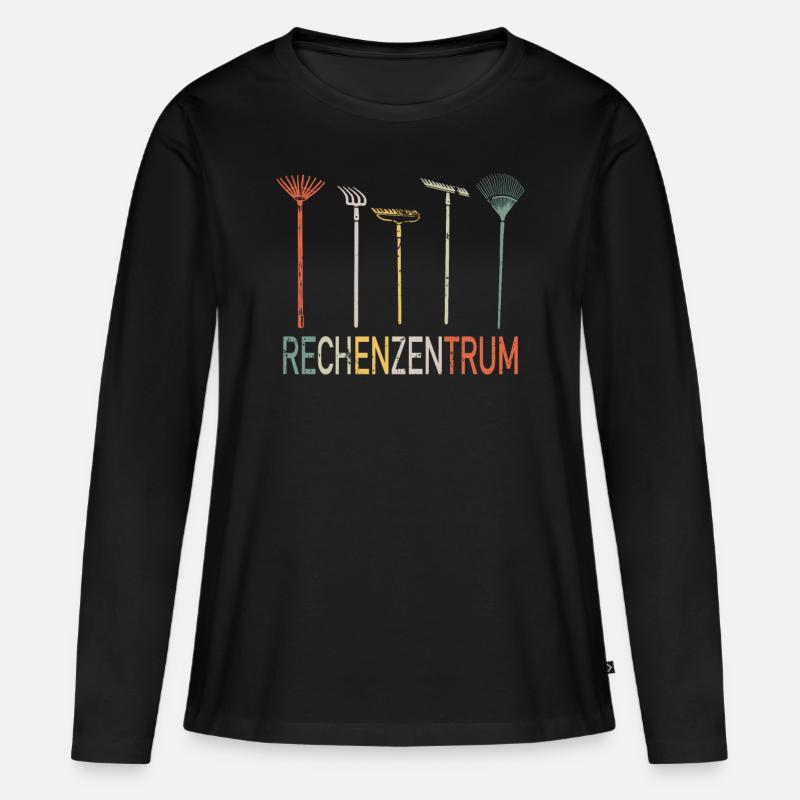 Rechenzentrum Rechen Garten Gärtner Geschenk - Frauen Premium Bio Langarmshirt - Schwarz