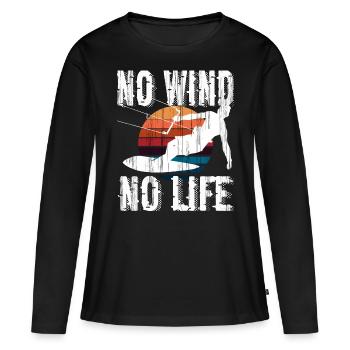 Kitesurfing Kiteboarding Kitesurf Kiteboarder - Women's Premium Organic Long Sleeve Shirt - black - Front - Julia (174cm)