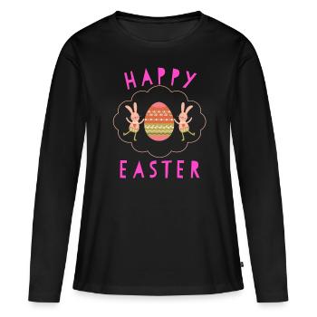 Pâques Pâques Pâques Pâques Pâques Pâques Pâques - T-shirt manches longues Premium bio Femme - noir - Devant - Julia (174cm)