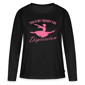 Ballet thérapie sort de danse de ballet sort - T-shirt manches longues Premium bio Femme - noir - Devant - Julia (174cm)