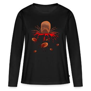 Tiques Vermine sauvage Ravageur Phobie des ravageurs Dégoût - T-shirt manches longues Premium bio Femme - noir - Devant - Julia (174cm)