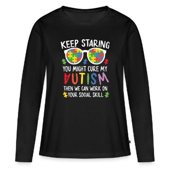 Autismus Bewusstsein - Frauen Premium Bio Langarmshirt - Schwarz - Vorne - Julia (174cm)