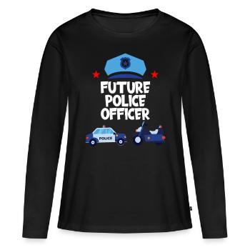 Future Police Officer - Police de police - T-shirt manches longues Premium bio Femme - noir - Devant - Julia (174cm)
