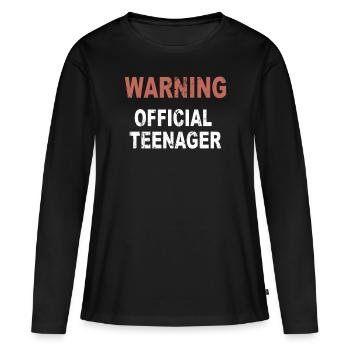 Adolescents d’alerte Official - T-shirt manches longues Premium bio Femme - noir - Devant - Julia (174cm)