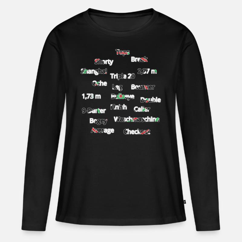 Darts - Frauen Premium Bio Langarmshirt - Schwarz