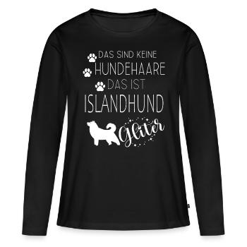 Islandhund Isländischer Schäferhund Spitz Hunde - Frauen Premium Bio Langarmshirt - Schwarz - Vorne - Julia (174cm)