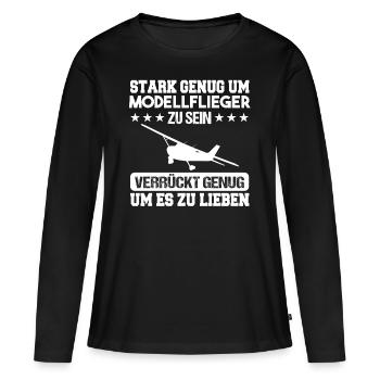 Pilot Modellflieger Modellflug - Frauen Premium Bio Langarmshirt - Schwarz - Vorne - Julia (174cm)