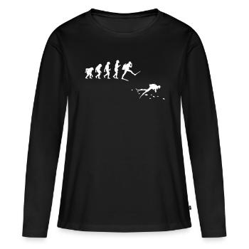 Plongée Évolution Plongée Plongée - T-shirt manches longues Premium bio Femme - noir - Devant - Julia (174cm)