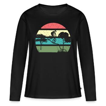 Vélos vélos vélo rétro vélo - T-shirt manches longues Premium bio Femme - noir - Devant - Julia (174cm)