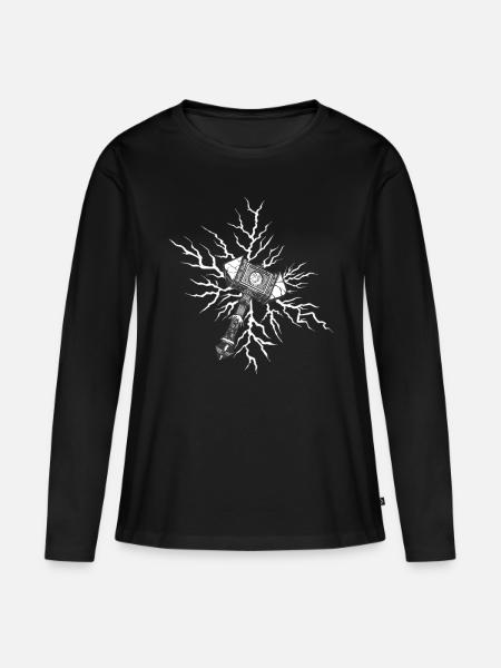 Hammer Wikinger Valhalla Vikinger Hammer Thor Odin - Frauen Premium Bio Langarmshirt - Schwarz