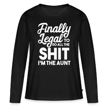 Tante Tante - T-shirt manches longues Premium bio Femme - noir - Devant - Julia (174cm)