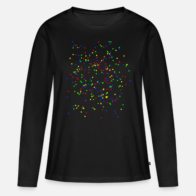 Konfetti Bunt - Frauen Premium Bio Langarmshirt - Schwarz