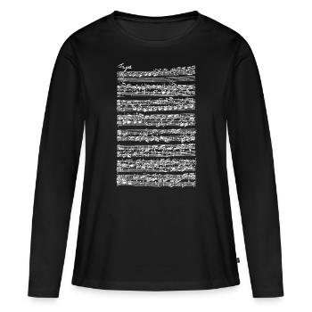 Bach Fuge AsDur Wohltemperiertes Klavier - Frauen Premium Bio Langarmshirt - Schwarz - Vorne - Julia (174cm)
