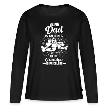 Großvater Großvater Großvater - Frauen Premium Bio Langarmshirt - Schwarz - Vorne - Julia (174cm)