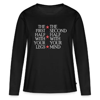 Roues de course de jogging jogging fitness - T-shirt manches longues Premium bio Femme - noir - Devant - Julia (174cm)