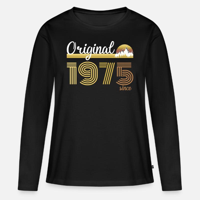1975 - Frauen Premium Bio Langarmshirt - Schwarz