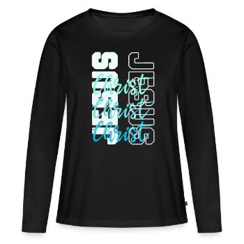 Jesus Christ - Frauen Premium Bio Langarmshirt - Schwarz - Vorne - Julia (174cm)