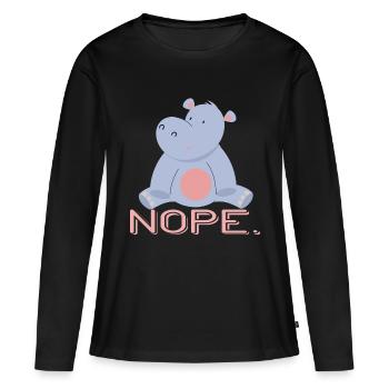 NILPFERD NILPFERDE - Frauen Premium Bio Langarmshirt - Schwarz - Vorne - Julia (174cm)