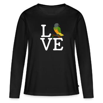 i loves senegal parrot, senegal parrot - T-shirt manches longues Premium bio Femme - noir - Devant - Julia (174cm)