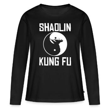 Shaolin Kung Fu Ying Yang Arts martiaux - T-shirt manches longues Premium bio Femme - noir - Devant - Julia (174cm)