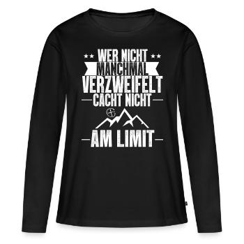 Geocaching Cacht nicht am Limit Cache Geocacher - Frauen Premium Bio Langarmshirt - Schwarz - Vorne - Julia (174cm)