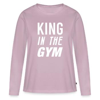 gym - T-shirt manches longues Premium bio Femme - rose poudré - Devant - Julia (174cm)