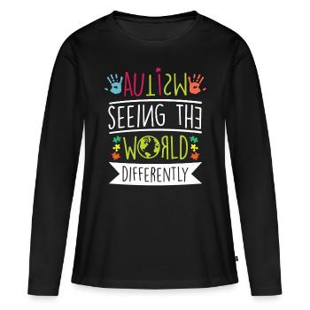 Autismus Bewusstsein - Frauen Premium Bio Langarmshirt - Schwarz - Vorne - Julia (174cm)