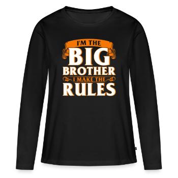 Frère aîné frère - T-shirt manches longues Premium bio Femme - noir - Devant - Julia (174cm)