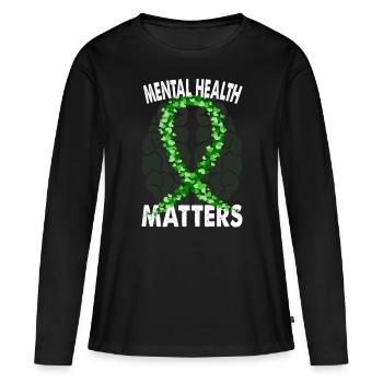 Mental Health Matters Santé mentale Psyché - T-shirt manches longues Premium bio Femme - noir - Devant - Julia (174cm)