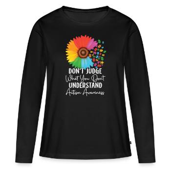 Autismus Bewusstsein - Frauen Premium Bio Langarmshirt - Schwarz - Vorne - Julia (174cm)