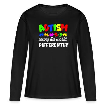 Autismus Bewusstsein - Frauen Premium Bio Langarmshirt - Schwarz - Vorne - Julia (174cm)