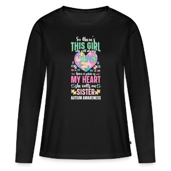 Autismus Bewusstsein - Frauen Premium Bio Langarmshirt - Schwarz - Vorne - Julia (174cm)
