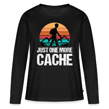 Geocaching One more Geocache Outdoor Geocacher - Women's Premium Organic Long Sleeve Shirt - black - Front - Julia (174cm)