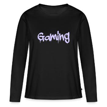 gaming - Frauen Premium Bio Langarmshirt - Schwarz - Vorne - Julia (174cm)
