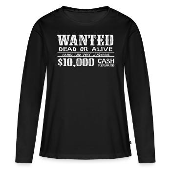 wanted 2 - T-shirt manches longues Premium bio Femme - noir - Devant - Julia (174cm)