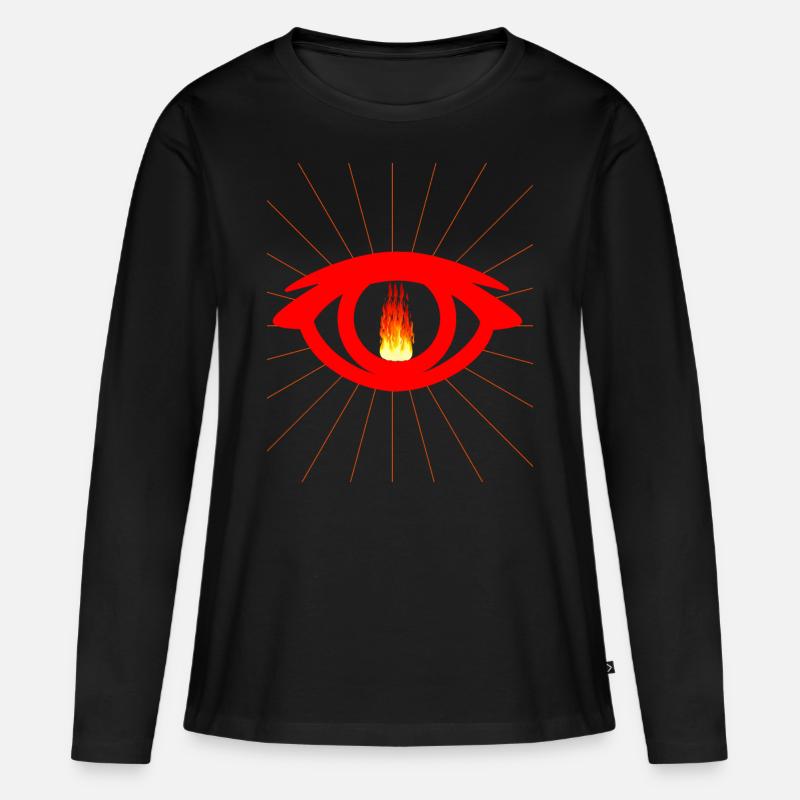 Eye Satan Devil Devil Flame Satanic - Women's Premium Organic Long Sleeve Shirt - black