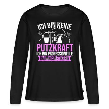Putzfrau Wischen Raumkosmetikerin Reinigungskraft - Frauen Premium Bio Langarmshirt - Schwarz - Vorne - Julia (174cm)