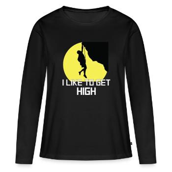 Rock Climbing - T-shirt manches longues Premium bio Femme - noir - Devant - Julia (174cm)