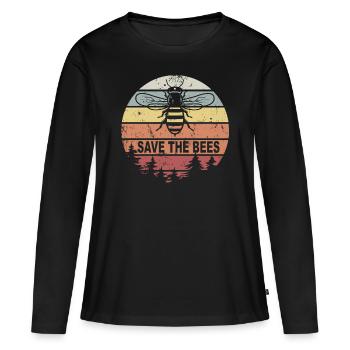 Save The Bees miel abeilles apiciculture environnement cadeau - T-shirt manches longues Premium bio Femme - noir - Devant - Julia (174cm)