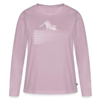 Yoga du matin - Léopard - T-shirt manches longues Premium bio Femme - rose poudré - Devant - Julia (174cm)