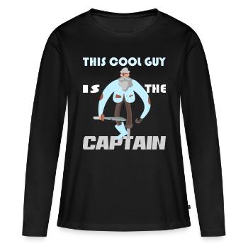 Capitaine de la voile de la voile - T-shirt manches longues Premium bio Femme - noir - Devant - Julia (174cm)