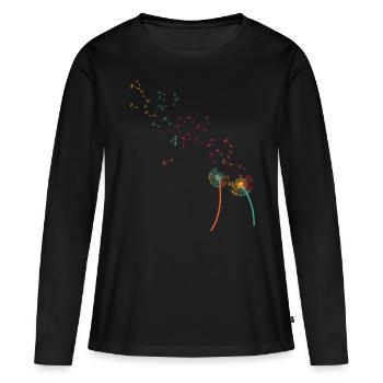 Pusteblume à l’herbe - T-shirt manches longues Premium bio Femme - noir - Devant - Julia (174cm)