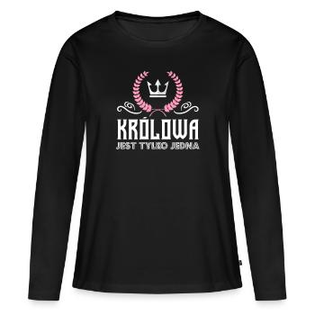 Lustige polnische Tshirts Fajna Babeczka - Frauen Premium Bio Langarmshirt - Schwarz - Vorne - Julia (174cm)